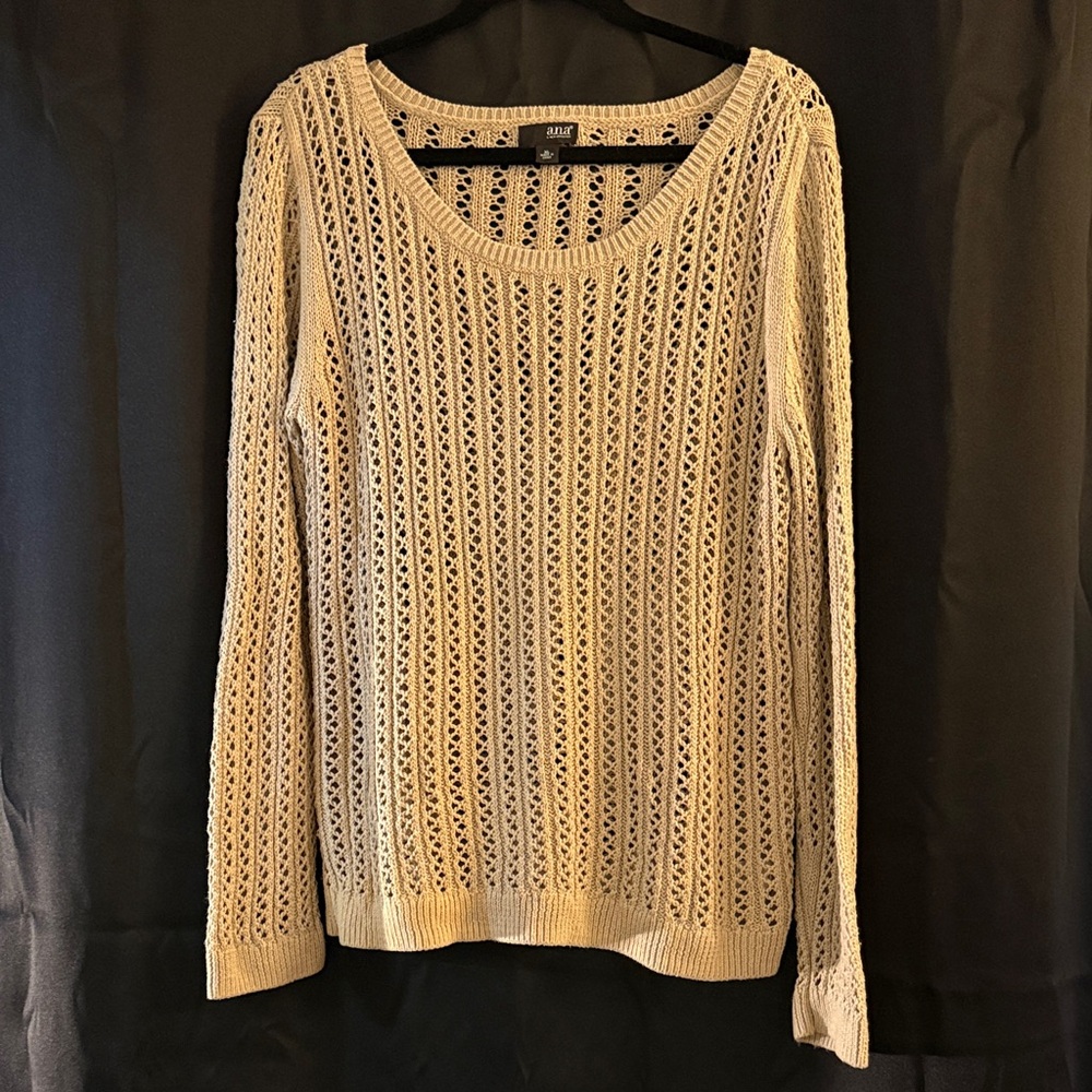 a.n.a Cream Open-Knit Sweater